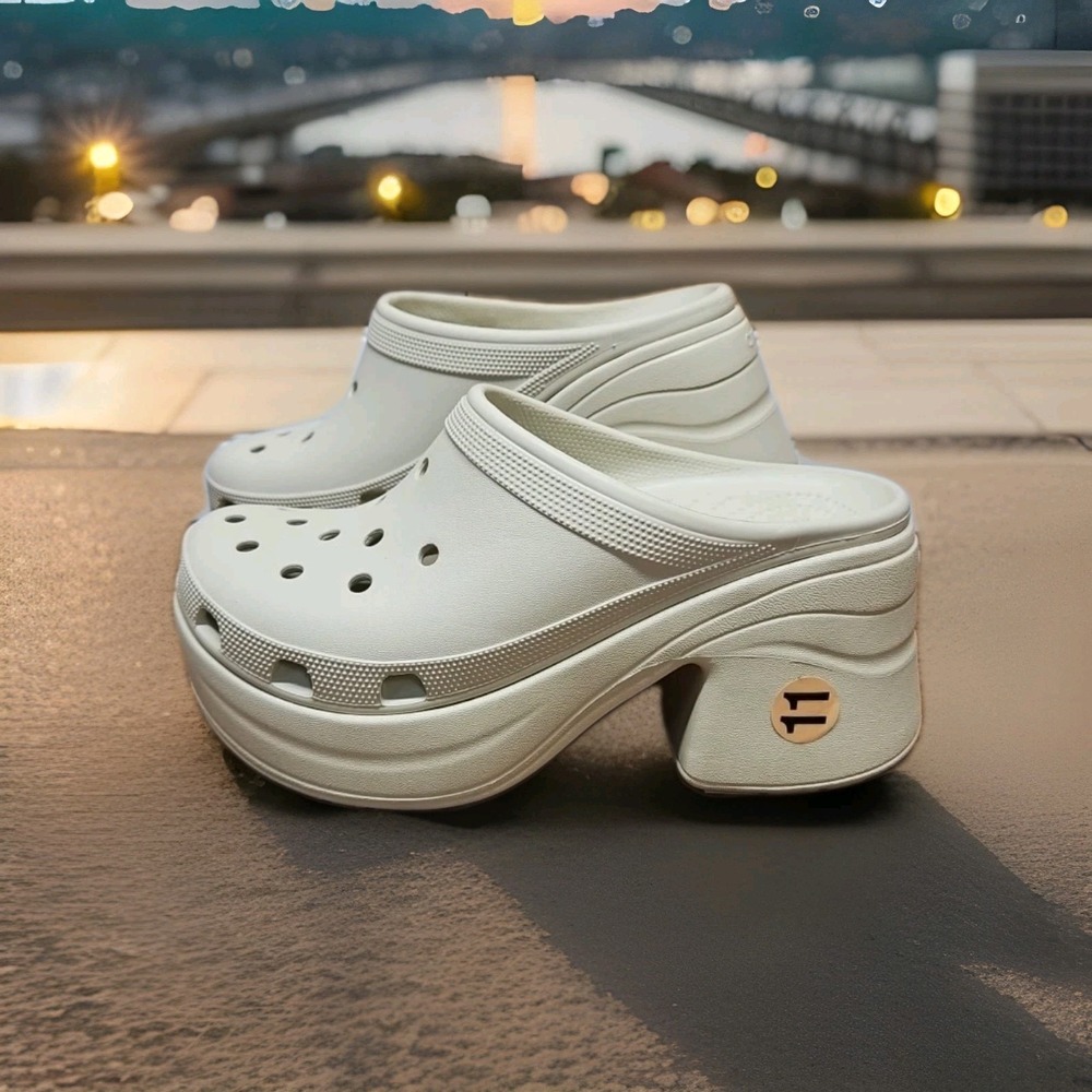 Crocs Siren Clog Platform Shoe Bone Beige Iconic Comfort M 9/ W 11 New